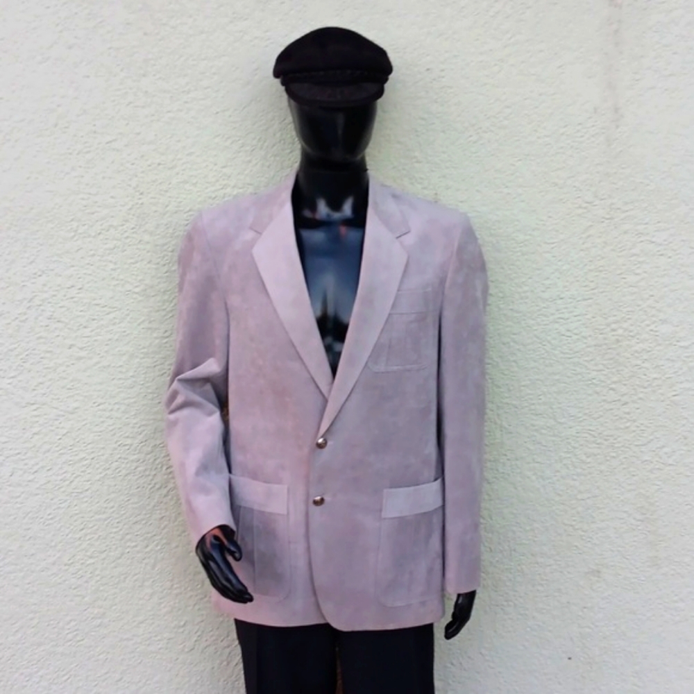 E-House Silver Hand Tailored Vintage Ultra Suede Luxury Blazer